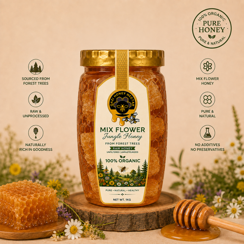 raw comb 1kg jar Image by qazihoneynectar